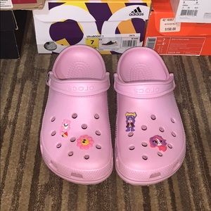 Pink Crocs (with Jibbitz)